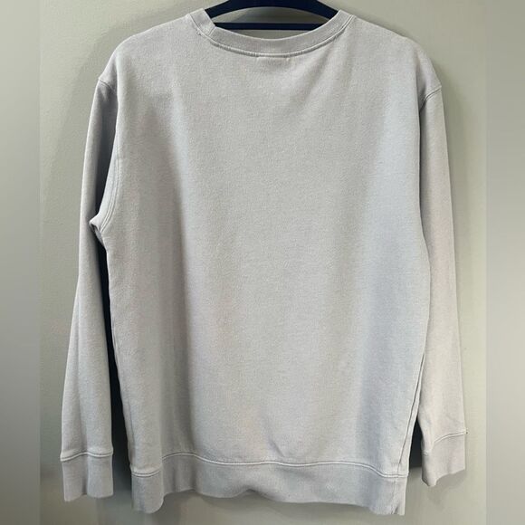 PINK Victoria's Secret Gray Crewneck Sweatshirt with Green Logo Sz Small - Picture 3 of 8